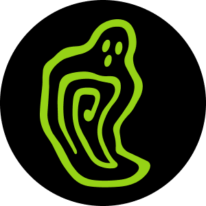 A stylized, ghostly Chipotle pepper logo.