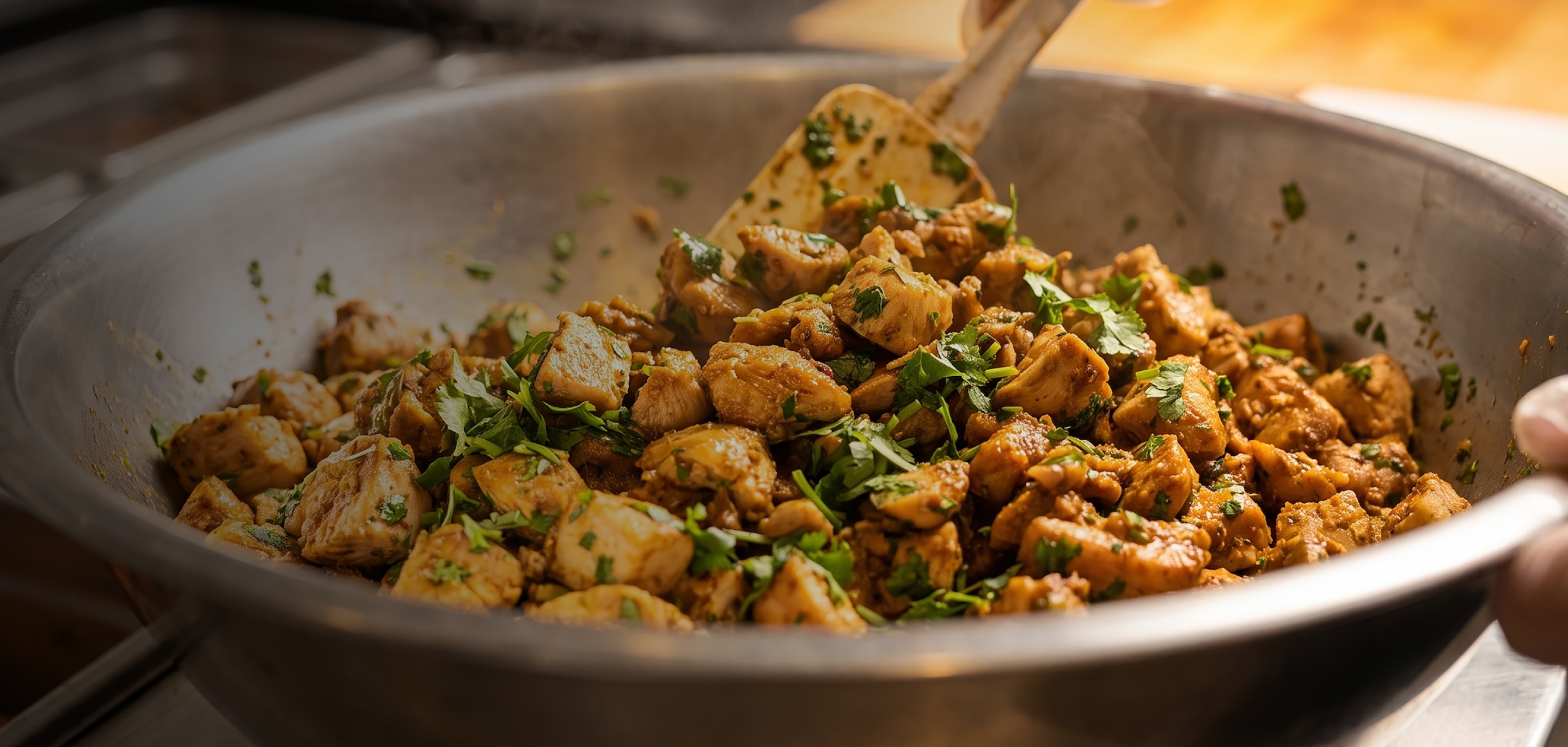 A batch of Chipotle Pollo Asado being prepared.